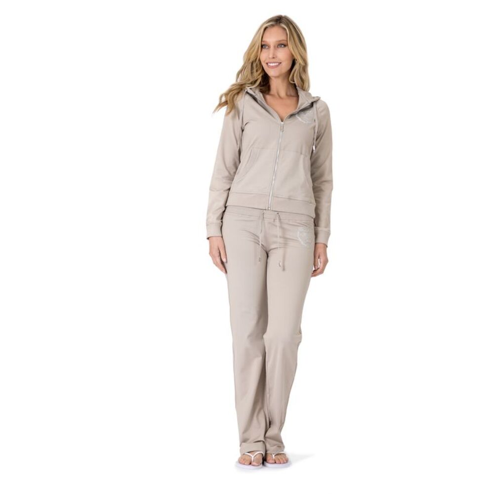 BCBG Women's Jogger Set Lounge 2 Piece Embellished Jacket & Pants